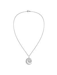 Colgante de plata fina 925 con dije de luna creciente y eclipse de sol