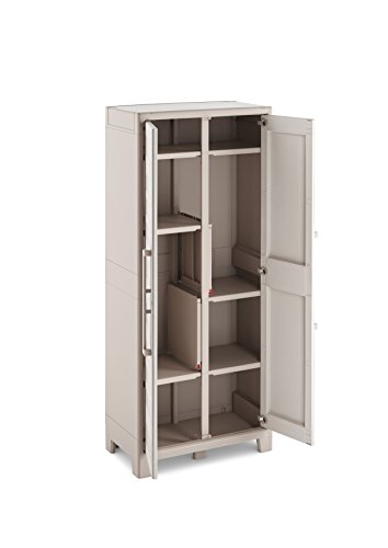 Keter Gulliver Kunststoffschrank / Besenschrank, Utility, beige, 80 x 44 x 182 cm – Bild 5