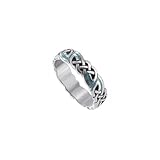Gem Avenue 925 Sterling Silver Turqouise Celtic Southwestern Style 6mm Band