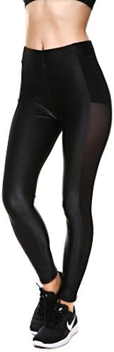 Lesubuy V Wide Waistband Full Length High Waisted Compression Gym Athletic Exercise Leggings Workout for Women XS-XL