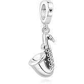 Nbsameng S925 Sterling Silver Pendant Bead Compatible with Pandora Bracelets and Necklaces Women's DIY Jewelry Accessories Music Collection