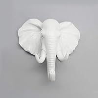 TYIM TY American-Style White Elephant Shape Hook Wall-Mounted Coat Hook Key Rack Porch Wall Hanger