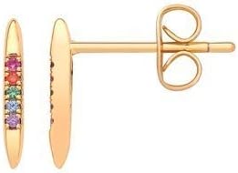 Gold-Plated Rainbow Linear Earrings in Cubic Zirconia