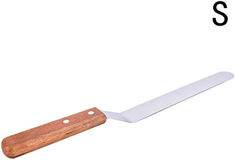 Metal Icing Spatula, Stainless Steel Wooden Handle Cream Sandwich Cake Knife Fondant Pastry Cutter Offset Professional Tool for Decorating Cakes (4 inch)