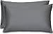 Utopia Bedding Zippered Bamboo Pillow Cases - Pack of 2 - (Queen, Grey) - 300 Thread Count Pillow Cover - 100% Natural Pillow Protector - (20 by 40 inches) - Bamboo Sateen Pillow Encasement