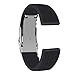 Ullchro Silicone Watch Strap Replacement Rubber Watch Band Waterproof Stripe Pattern - 16mm, 18mm, 20mm, 22mm, 24mm Watch Bracelet with Stainless Steel Deployment Buckle (18mm, Black)