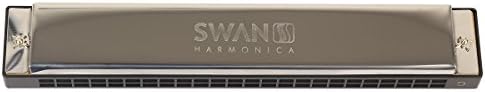Blueseason 24 Holes Key of C Major Tremolo Harmonica Mouth Organ Wind Instrument, Silver
