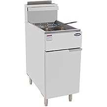 CookRite ATFS-40 Commercial Deep Fryer with Baskets 3 Tube Stainless Steel Liquid Propane Floor Fryers-90000 BTU