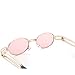MINCL/Vintage Designer Fashion Sunglasses Oval Frame UV Protection (gold-pink, gold-pink)