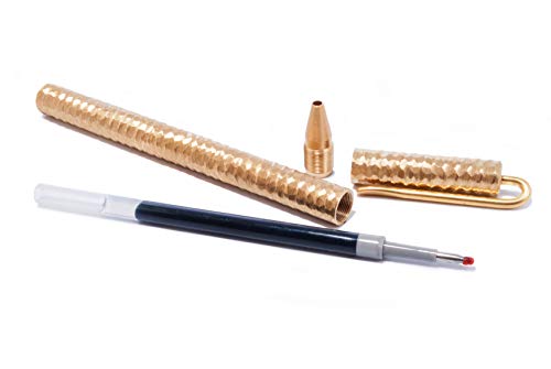 Islandoffer hammering effect Classic Military Grade Brass Pen, Handmade Copper Sign Pen Pocket Pen with Clip, Unique Hammering Metal Sign Signature Pen Gel Pen, Christmas Gift Pen