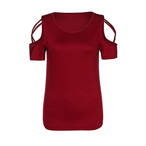 UONQD 2019d Women Crew Neck Sleeveless Floral Print Shirt Tops Tee Tanks Camis(XX-Large,y-Wine Red)