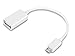 Livestream® 5-inch Micro USB to USB Host Adapter Cable - Micro USB Male to USB A Female Host Cable Adapter; Connect Thumb Drive, or Other USB Devices (White)