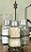 Colonial Tin Works Fleur de Lis Mason Jar Salt, Pepper and Toothpick Caddy,Brown