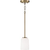 HomePlace by Capital Lighting 348812AD-542 Lawson Transitional Mid-Century Soft White Glass Mini Bell Pendant Light Fixture, 