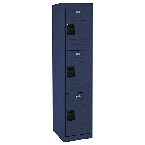 Sandusky Lee LF3B151866-A6 3 Tier Welded Steel Storage Locker, 66" Height, Navy Blue