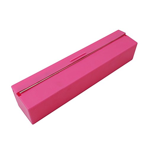 HS Refillable Food Wrap Dispenser Plastic Wrap Cutter Kitchen Accessories (Rose)