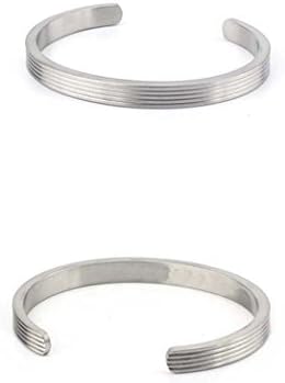 Osye Simple Groove Design Titanium Cuff Bracelet for Men
