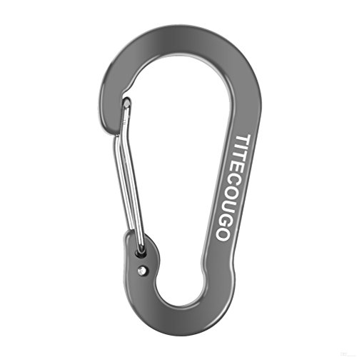 Carabiner Clip,Aluminum D-ring Locking Carabine Flat D-Shape Lock Snap Backpack Water Bottle Keychain Climbing Gear Accessories EDC Camping Tent Multi Function Tool Multiple Colors Grey WL27