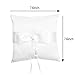 Little World Ring Pillow Pearls, Decor Bridal Wedding Ivory Ring Bearer Pillow, 7.8 Inch x 7.8 Inch (White)