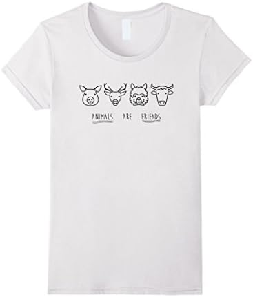 Women's Hanger Swag: Animals Are Friends Vegan Friendly T-Shirt Small White