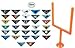 fb 12 Random NFL Tabletops with One Goal Post - Football Fiki Flick It Team Helmet Logo Table Top Chinese Triangle Paper Finger Game - with Instruction Booklet - 2 Sided Team Colors