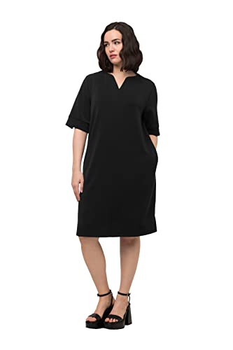 Ulla Popken Sweatkleid Vestito, Schwarz, 48-50 Donna