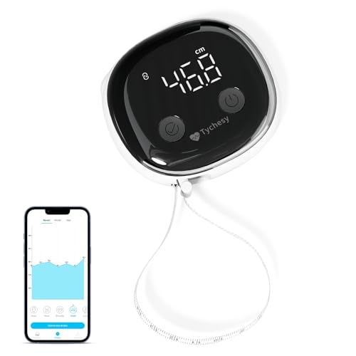 Tychesy Smart Body Measure Tape Weight Loss, Bluetooth Digital Body Tape Measure with APP for Body Measurement, and Muscle Gain, Clear LED Display, USB-C Rechar