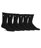 Polo Ralph Lauren Crew Sport Socks 6-Pack, One Size, Black
