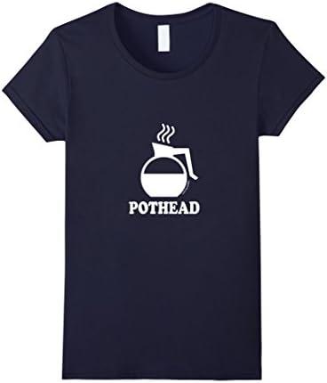 Women's Pothead Coffee Lovers funny tee (regular fit) Small Navy