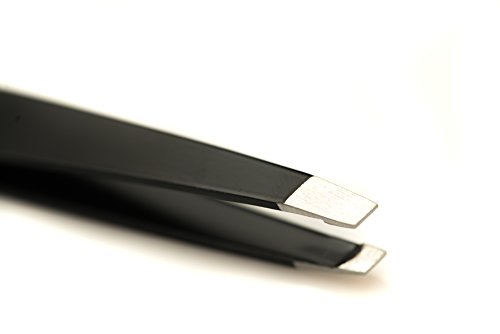 Precision Slant Tweezers - slanted stainless steel tweezers black - Thumbnail 2