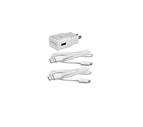 5 Pack Original Samsung Fast Charging Adapter Travel Charger + (2) 5 foot Micro USB Data Cables  - White