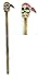 SKULL SKELETON Bones Bloody Vampire WALKING STICK CANE Hand Craved Wooden