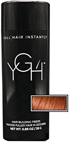 YGH Hair Building Fibers - Conceals Hair Loss in 15 Seconds - 100% Undetectable - 0.98 oz / 28g Bottle - Instantly Thicken Thinning Hair (Auburn)