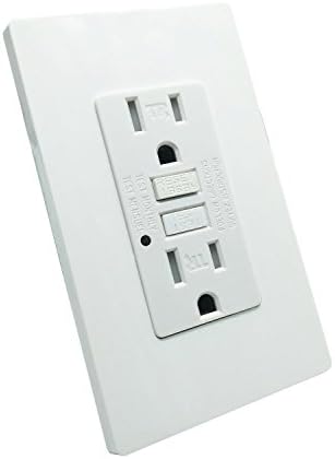 15A GFCI TR Wall Outlet - LASOCKETS 15 Amp 125 Volt Tamper Resistant Socket For Standard Wall Outlet Receptacle, Residential Grade, Grounding. Wall Receptacle with 2 free Wall Plates, ETL Listed