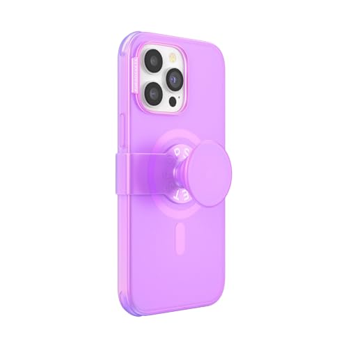 PopSockets iPhone 14 Pro Max Case with Phone Grip and Slide Compatible with MagSafe, Phone Case for iPhone 14 Pro Max, Wireless Charging Compatible - Opalescent Pink