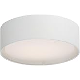 Maxim 10220WL I Prime Collection 16 Inch Three-Light LED Ceiling Flush Mount I White Linen Finish Double Shade Fabric I Tradi
