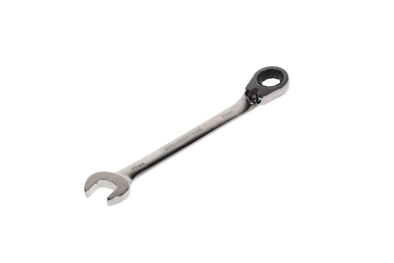 GEDORE red Combination ratchet spanner, Reversible, AF 22 mm, Angled, Flat, Bi-hex, Spanner, R07200220