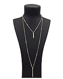 Sundear Layered Bar Necklace Multilayer Pendant Necklace for Women