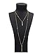 Sundear Layered Bar Necklace Multilayer Pendant Necklace for Women
