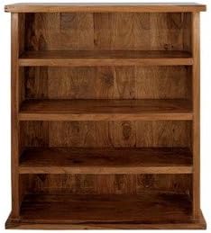 SNG Solid Wood Bookshelf Space Saver in Teak Finish (Mango Wood)