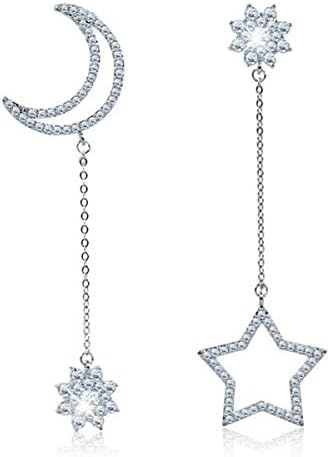 Moon and Star Earrings for Women Sterling Silver Christmas Gifts