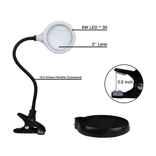 COSYWARM 3X Magnifying Lamp，Lighted Magnifying Glass with Light and