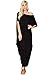 Annabelle Women's Scoop Neck One Off Shoulder Caftan Sleeve Draped Maxi Dresses with Side Pockets