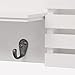 Kiera Grace Sydney Floating Shelf, Modern Wall Mounted Shelf with 3 Metal Hooks and Mail Holder for Home, Office, 24