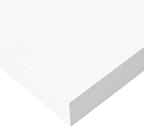 Seaboard High Density Polyethylene Sheet, Matte Finish, 1" Thick, 24" Length x 24" Width, Polar White