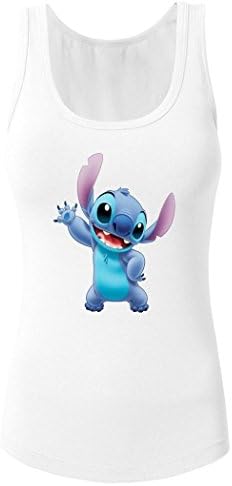 DIYHOODIE Lilo and Stitch Tank Top, Custom Women's Classic Sleeveless Tee with Lilo and Stitch White