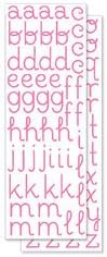 KI Memories - Sticklers - Alphabet Glitter Stickers - Curly - Pink