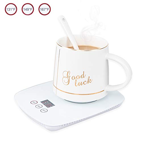 Guodun Armor Mug Warmer Office Home Use Electric Coffee Cup Warmer Plate for Tea Cocoa Milk 3 Temperature 131℉/149℉/167℉ Best Gift Beverage Warmer Auto Shut Off