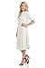 iconic luxe Women's Mock Neck Trapeze Midi Dress Large Ivory