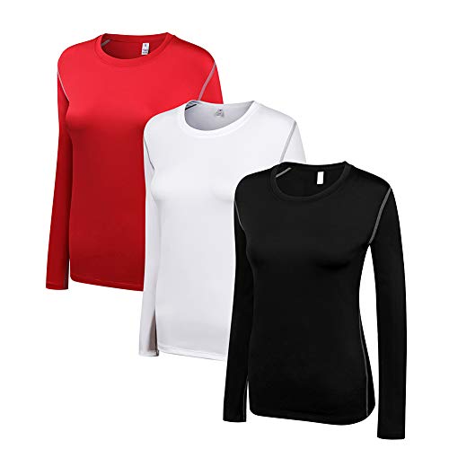 WANAYOU Women's Compression Shirt Dry Fit Long Sleeve Running Athletic